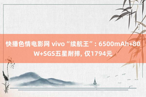 快播色情电影网 vivo“续航王”: 6500mAh+80W+SGS五星耐摔， 仅1794元