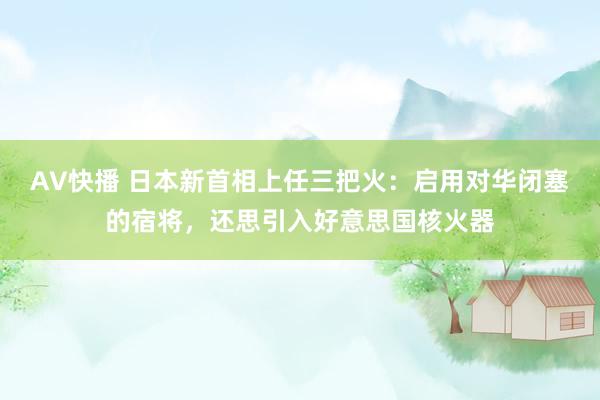 AV快播 日本新首相上任三把火：启用对华闭塞的宿将，还思引入好意思国核火器