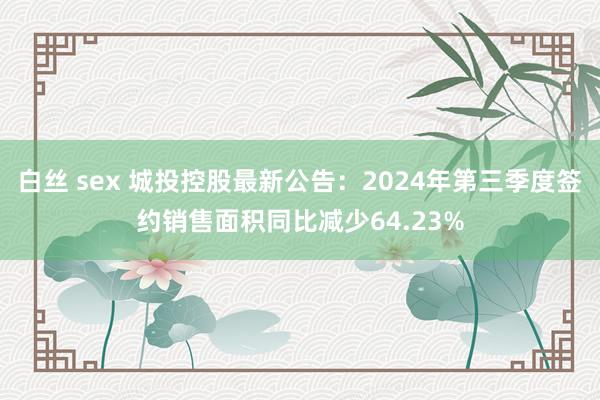 白丝 sex 城投控股最新公告：2024年第三季度签约销售面积同比减少64.23%