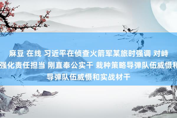 麻豆 在线 习近平在侦查火箭军某旅时强调 对峙政事引颈 强化责任担当 刚直奉公实干 栽种策略导弹队伍威慑和实战材干