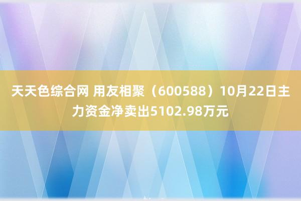 天天色综合网 用友相聚（600588）10月22日主力资金净卖出5102.98万元