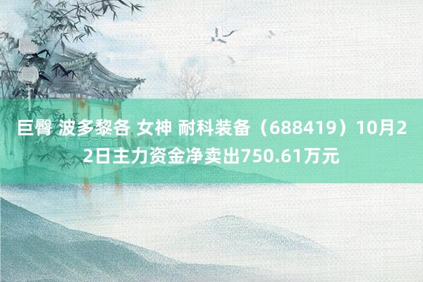 巨臀 波多黎各 女神 耐科装备（688419）10月22日主力资金净卖出750.61万元