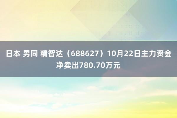 日本 男同 精智达（688627）10月22日主力资金净卖出780.70万元