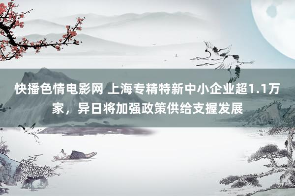 快播色情电影网 上海专精特新中小企业超1.1万家，异日将加强政策供给支握发展