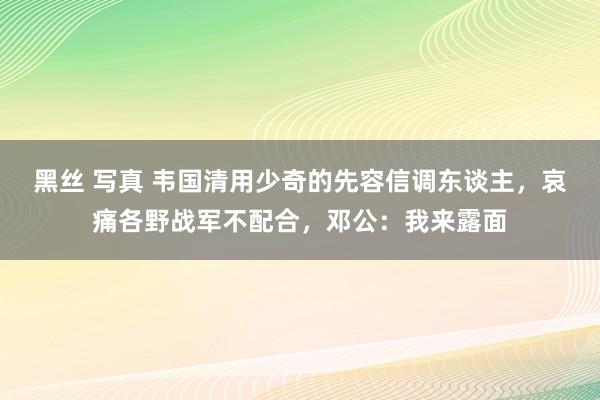 黑丝 写真 韦国清用少奇的先容信调东谈主，哀痛各野战军不配合，邓公：我来露面