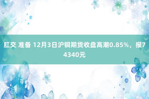 肛交 准备 12月3日沪铜期货收盘高潮0.85%，报74340元