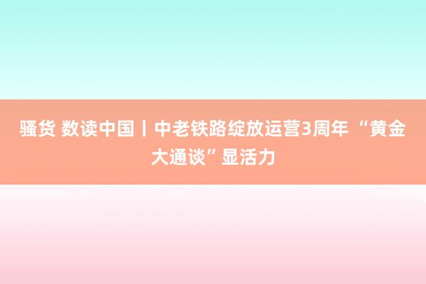 骚货 数读中国丨中老铁路绽放运营3周年 “黄金大通谈”显活力