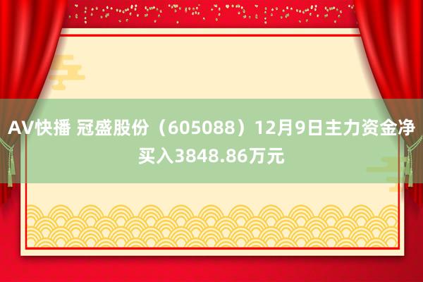 AV快播 冠盛股份（605088）12月9日主力资金净买入3848.86万元