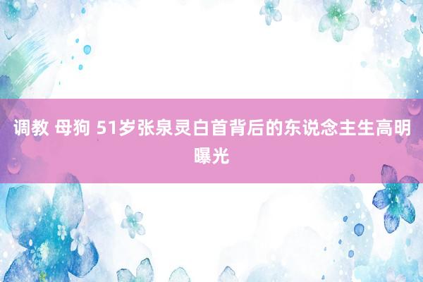 调教 母狗 51岁张泉灵白首背后的东说念主生高明曝光