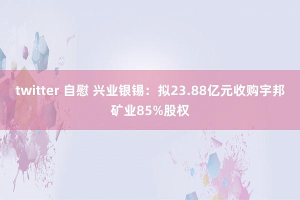 twitter 自慰 兴业银锡：拟23.88亿元收购宇邦矿业85%股权