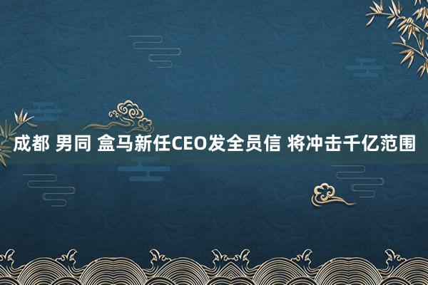 成都 男同 盒马新任CEO发全员信 将冲击千亿范围