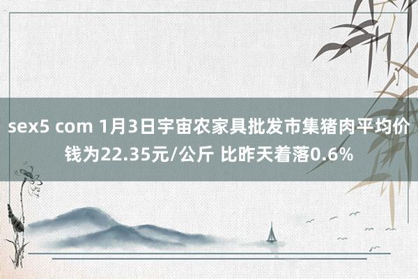 sex5 com 1月3日宇宙农家具批发市集猪肉平均价钱为22.35元/公斤 比昨天着落0.6%