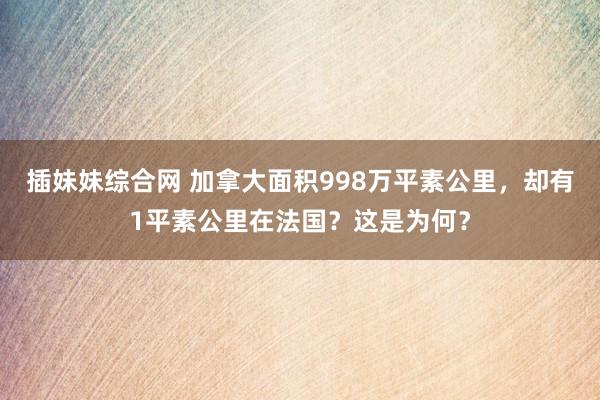 插妹妹综合网 加拿大面积998万平素公里，却有1平素公里在法国？这是为何？